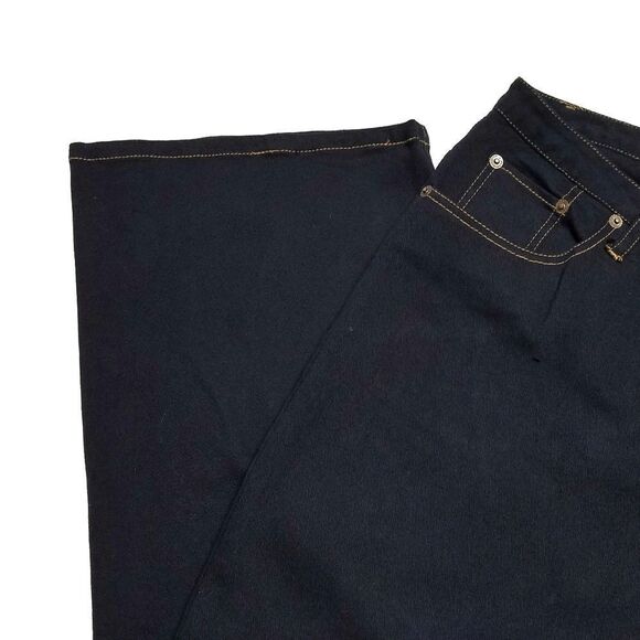 Retro Y2K Volup Silhouettes Black Denim Gold Embroidered Boot Cut Jeans 20 - Picture 6 of 9